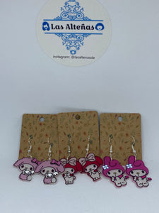 MY MELODY & HELLO KITTY EARRINGS