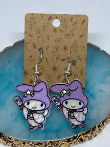 MY MELODY & HELLO KITTY EARRINGS