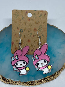 MY MELODY & HELLO KITTY EARRINGS