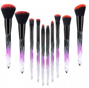 Purple with red crystal brushes